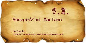 Veszprémi Mariann névjegykártya
